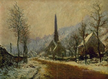 Claude Pintura - Iglesia de Jeufosse Clima nevado Claude Monet